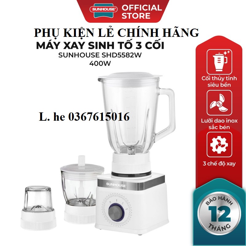Linh kiện Máy xay sinh tố đa năng Sunhouse SHD5582W phụ kiện phụ tùng tháo máy chính hãng