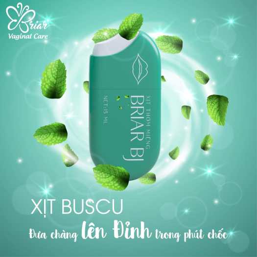 Xịt thơm miệng Briar Bj buscu Mát lạnh, vị bạc hà hơi thở thơm mát