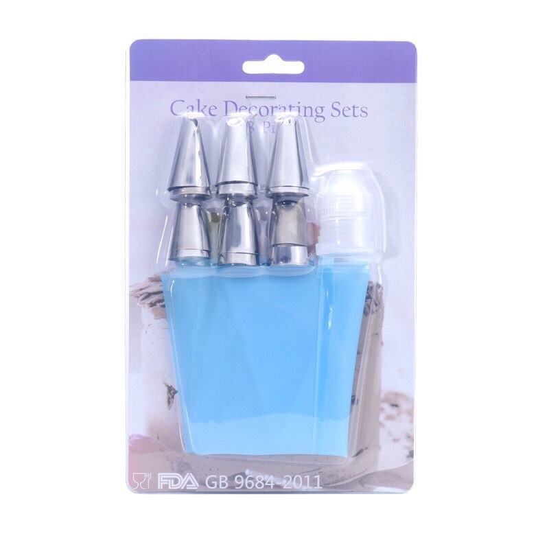 Set 6 đui kèm chốt &amp; túi bắt kem silicone