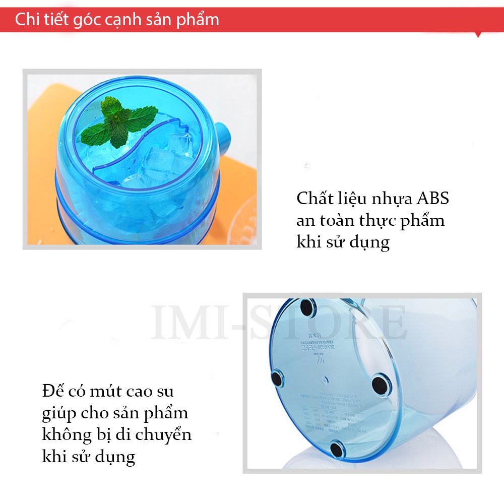 Máy bào đá mini quay tay siêu tiện dụng, dụng cụ xay đá bào nhỏ gọn, lưỡi dao sắc bén thép không gỉ