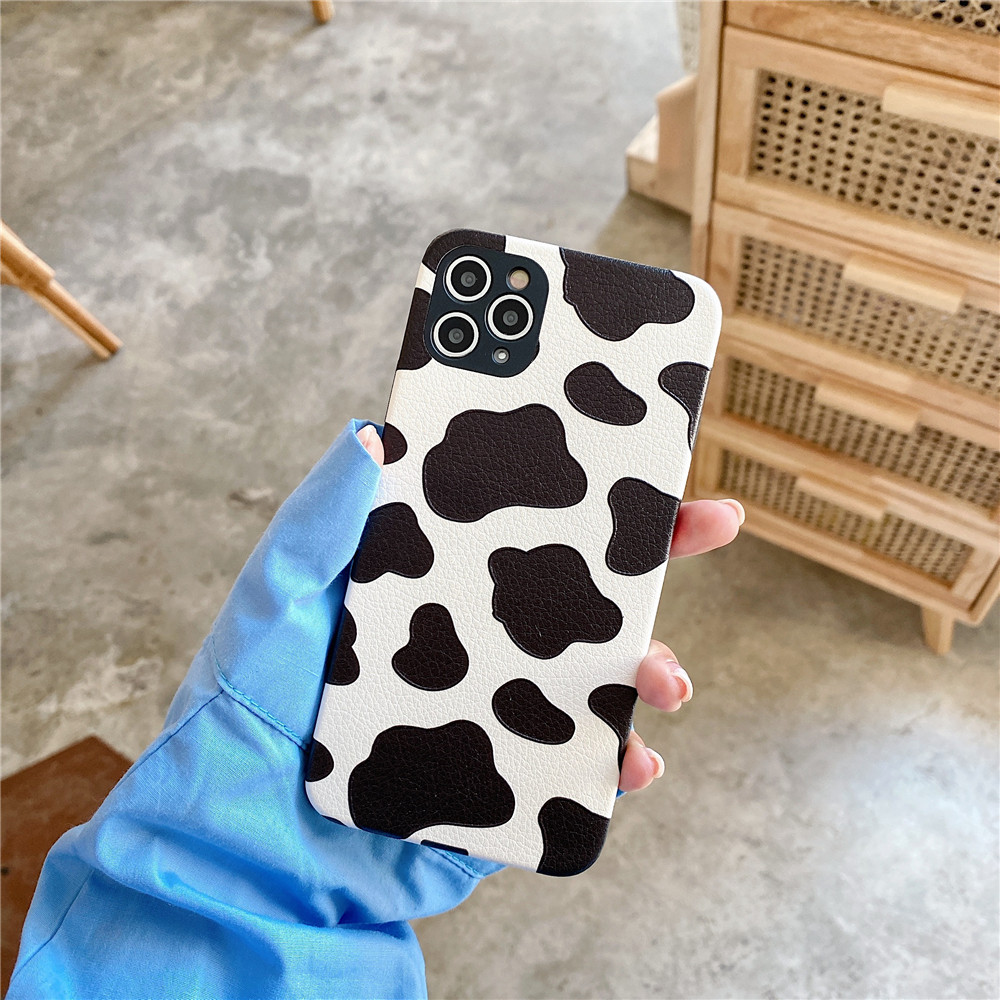 Ốp điện thoại IMD họa tiết bò sữa chống sốc cho IPhone 12Pro max 12mini 11 pro Max X XS XR XSMAX 6 6s 7 8 Plus