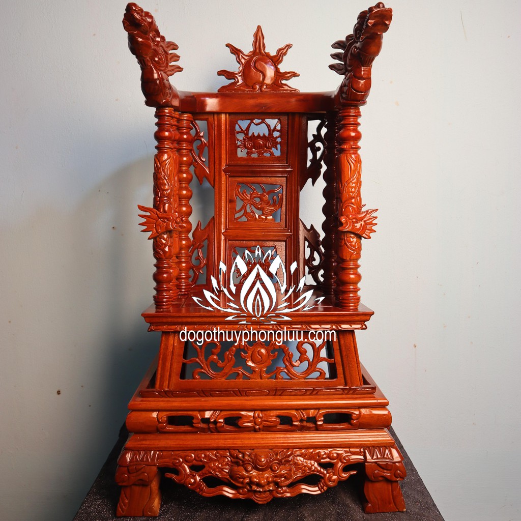 Ngai thờ cột gia tiên gỗ gụ trạm rồng cao cấp