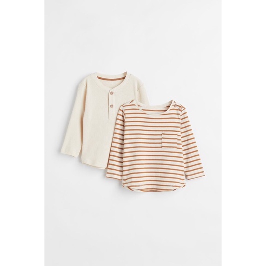 Set 2 áo siêu xinh cho bé mặc thu đông, chất liệu cotton và len ấm áp dày dạn, nhãn hiệu H&M chính hãng ❤️