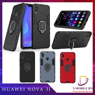 Ốp lưng Huawei Nova 3i iron man chống sốc kèm nhẫn iring chống xem video bảo vệ camera