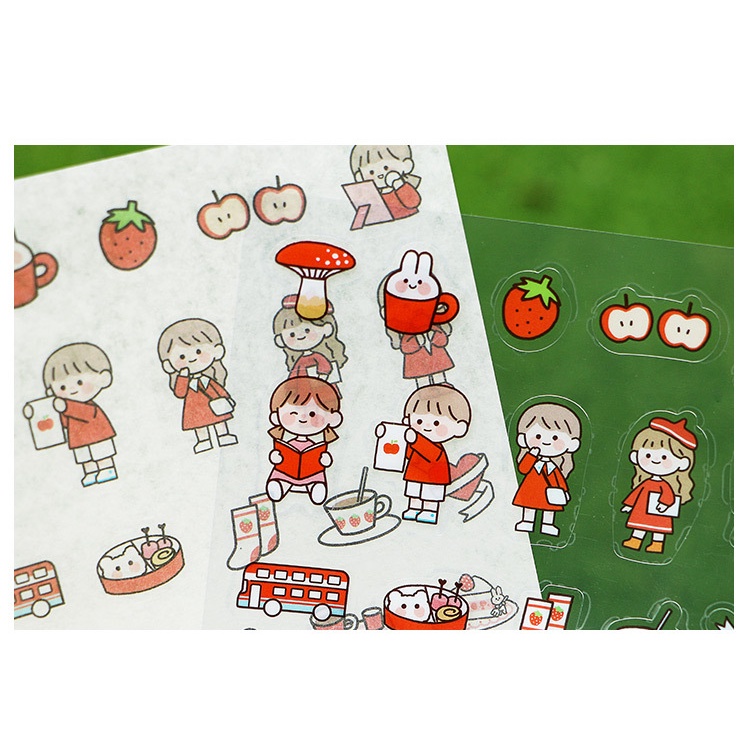Sticker hình dán dễ thương sáng tạo và giấy bộ nhãn dán sổ trang trí dễ thương phong các Hàn Quốc