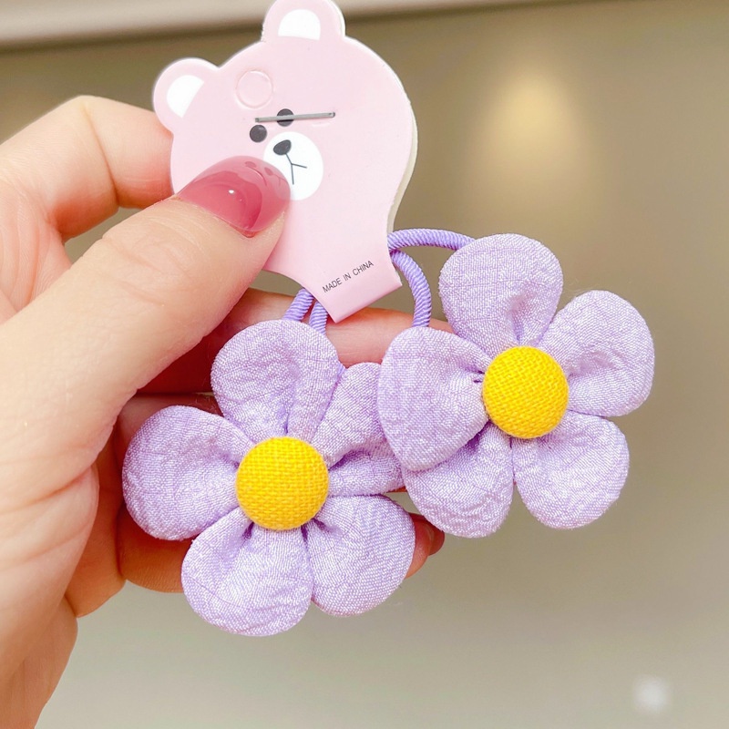 Set 2 Dây Buộc Tóc Đính Hoa Dễ Thương Cho Bé Gái