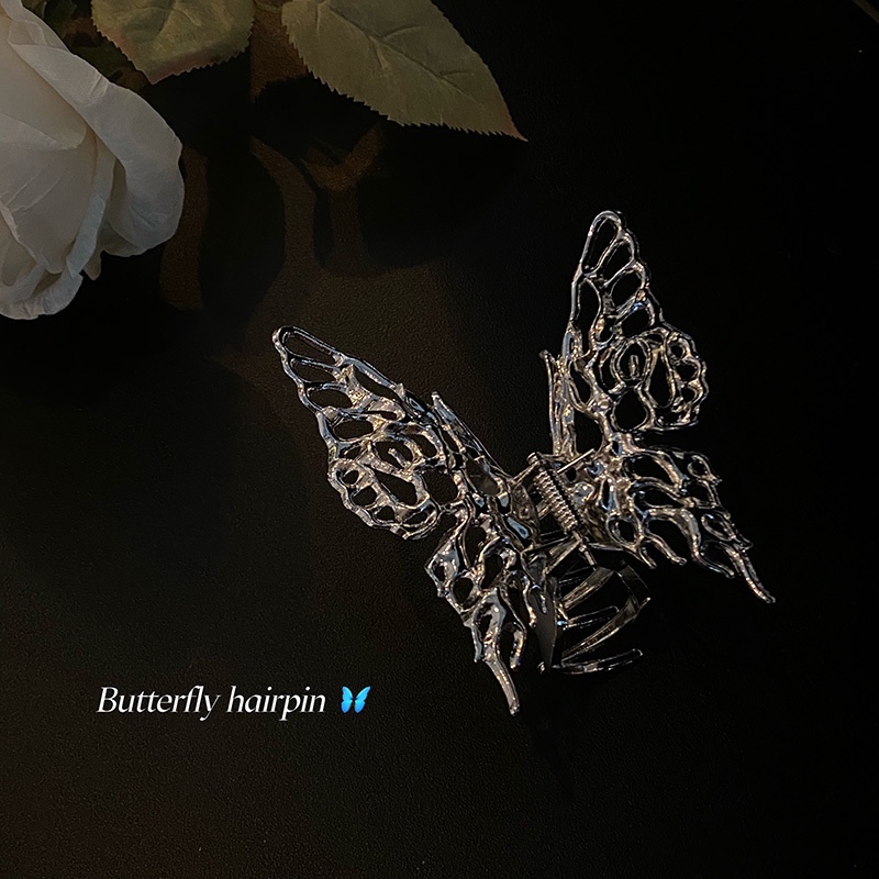 Kẹp Tóc Cá Mập Lớn Bằng Kim Loại Phong Cách punk Cổ Điển Cho Nữ