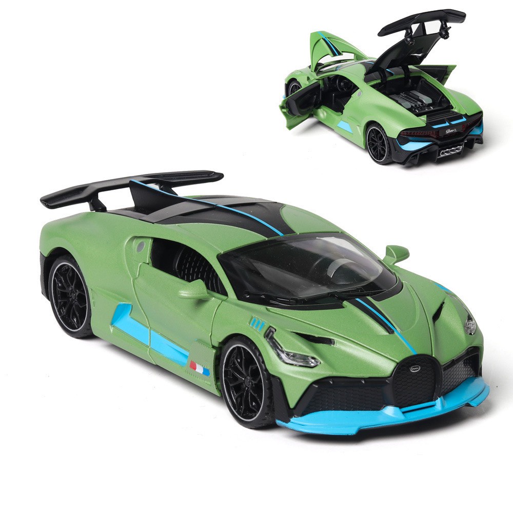 Xe mô hình ô tô BUGATTI - DIVO  tỉ lệ 1:18 bằng sắt xe chạy cót có âm thanh động cơ và đèn mở các cửa