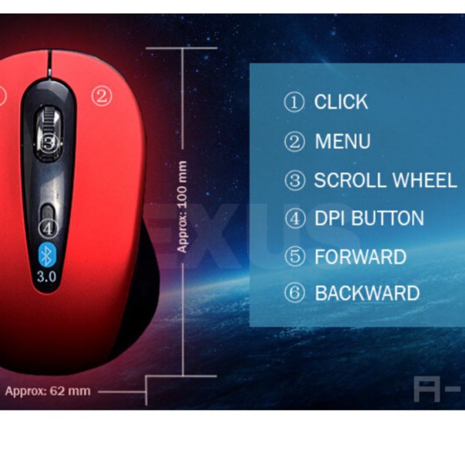 Chuột Bluetooth không dây, không cần đầu thu không dây 6 phím kết nối Bluetooth (6D) pk thiên hoàng .