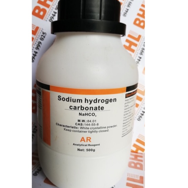 Hoá chất Sodium bicarbonate CAS 144-55-8 NaHCO3 lọ 500g
