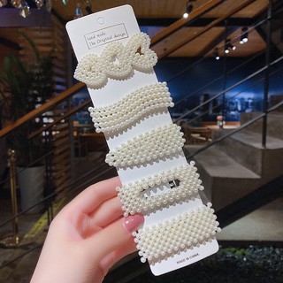 Sét 5 cái kẹp tóc ngọc trai Hàn quốc