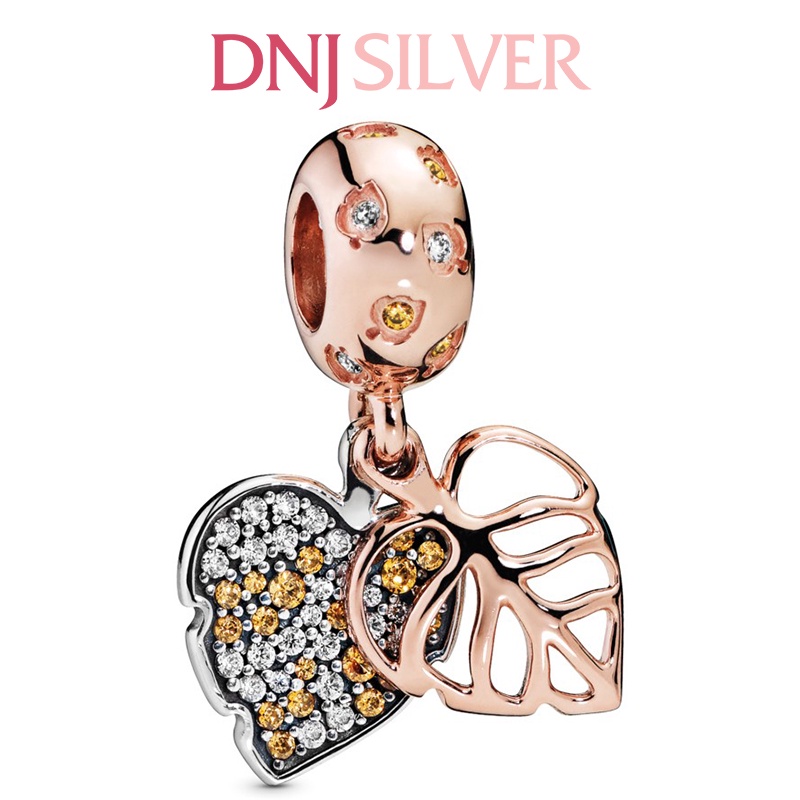 Charm bạc 925 cao cấp, hàng chuẩn bạc - Charm Sparkling Leaves thích hợp để mix vòng tay charm - DN247