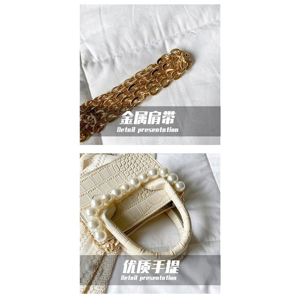 Mini Handbags Mixing Shoulder Chains with Pearls Fashion 2021 For Women