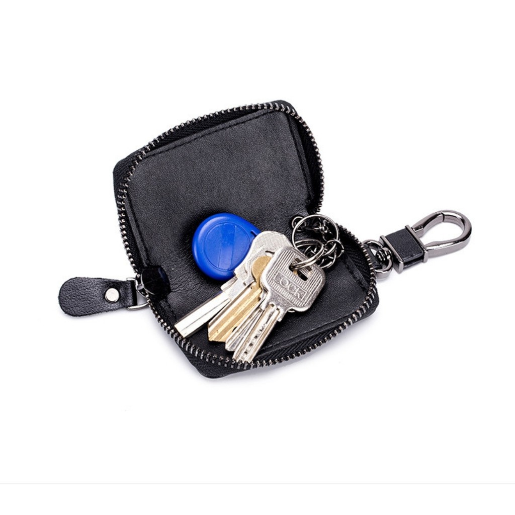 Móc Gắn Chìa Khóa Da PU Trơn Dạng Ví Thời Trang - Đựng Vé Xe, Smartkey Tiện Dụng, 2 Màu Đen Và Nâu Freeship - 182 STORE