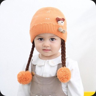 Mũ/Nón LEN 2 bím tóc M62_cho bé 3 tháng đến 15 tháng