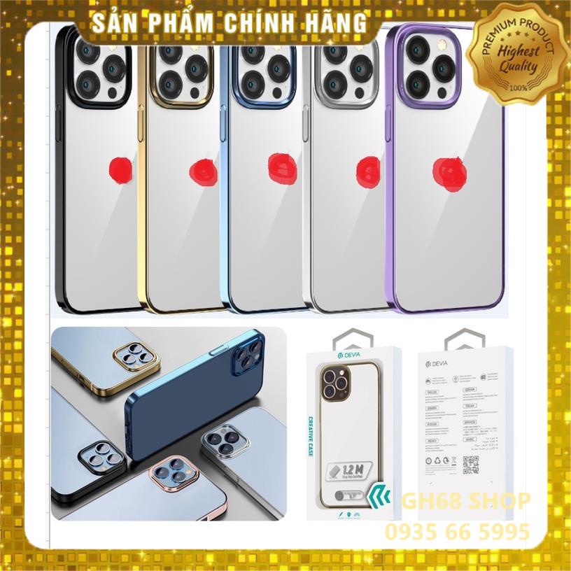 Ốp lưng Devia trong cứng viền màu Glimmer cho iPhone 14 / iPhone 15 chính hãng không ố màu