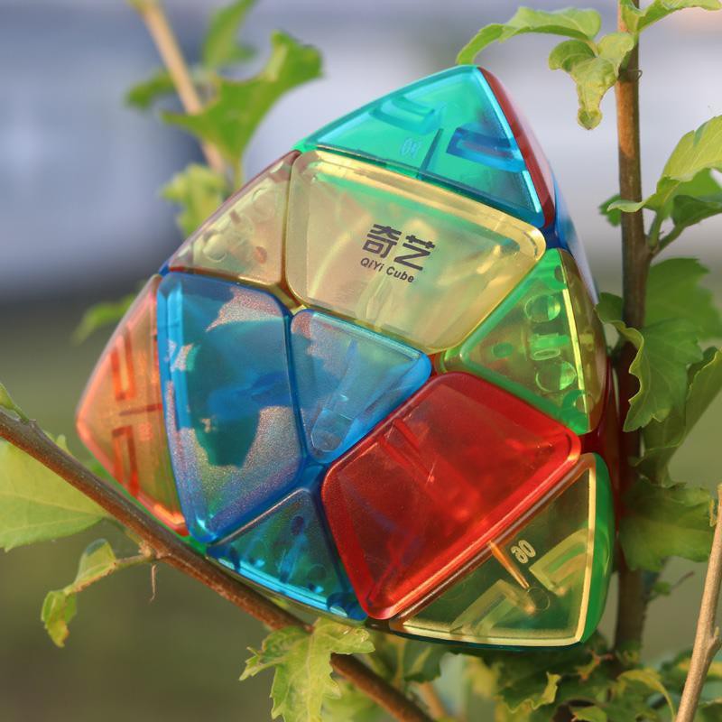 Miễn phí vận chuyển Qiyi Zongzi Khối lập phương Rubik Màu rắn trong suốt bậc ba Bất thường Khối lập 