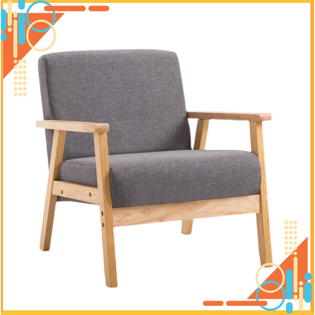 Ghế sofa phòng khách, sofa đơn khung gỗ vải nỉ hiện đại BH 12 tháng