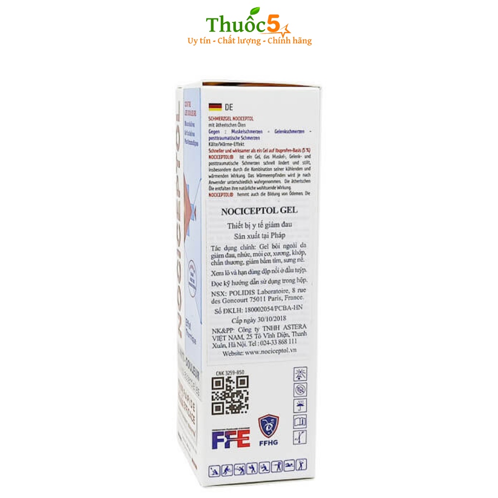 Kem Bôi Dạng Gel Nociceptol Hỗ Trợ Giảm Đau Và Các Vấn Đề Liên Quan Xương Khớp Hộp 60ml