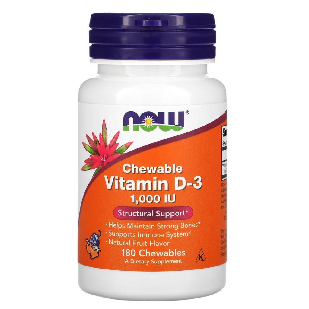 Viên uống Vitamin D3  tăng cường sức đề kháng, sinh lý, cơ bắp, xương chắc khoẻ - Now vitamin D3 1000UI 2000UI 5000IU