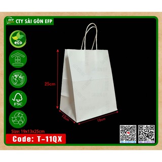 Túi giấy shopping 100 cái MÀU TRẮNG/NÂU (giá đã có thuế VAT)
