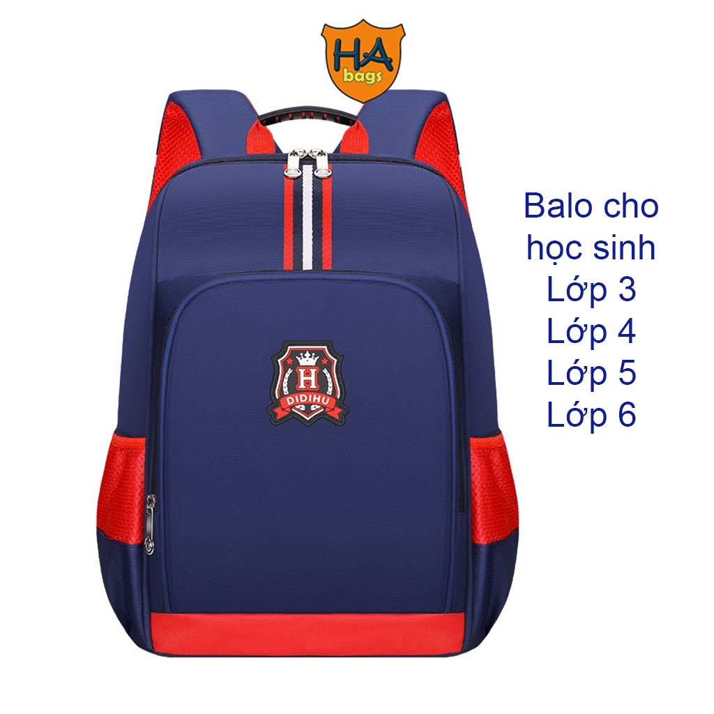 Balo học sinh kích thước 40x28x16cm, cặp dài và có sức chứa lớn dùng được cho từ lớp 3, 4, 5, 6 HA1004