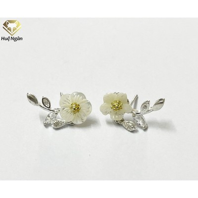 Bông tai bạc 925 Huệ Ngân - Hoa mai RYE140962