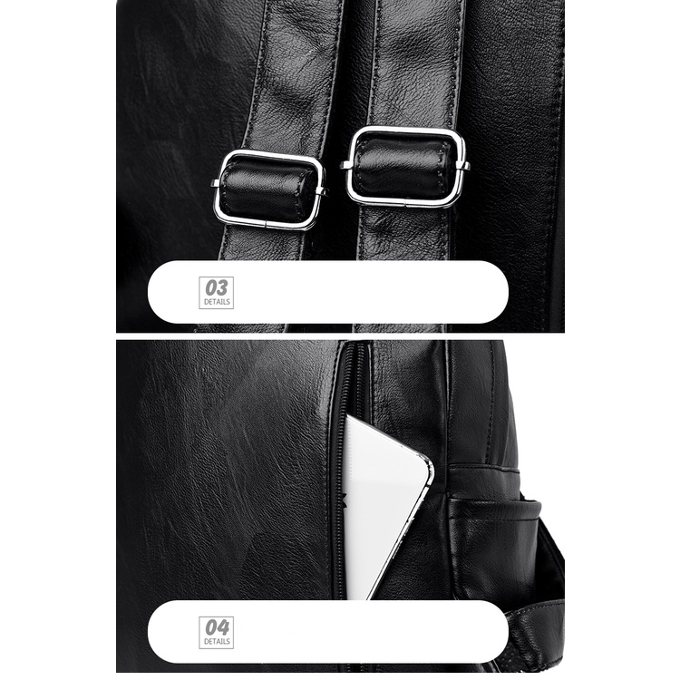 Balo Da Mềm Ngăn Chứa Rộng Thời Trang Hàn Quốc Mới Cho Nữ