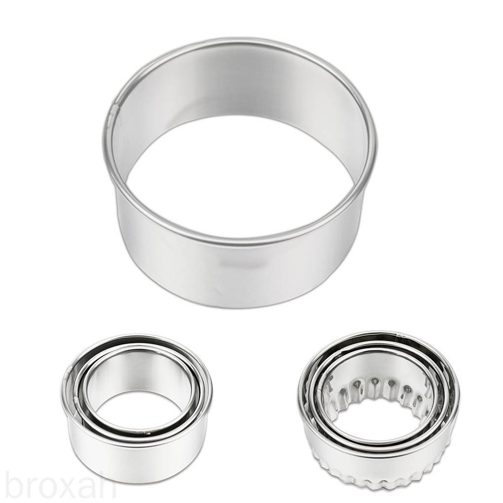 Bộ 3 Khuôn Làm Bánh Xếp Hình Tròn Bằng Thép Không Gỉ