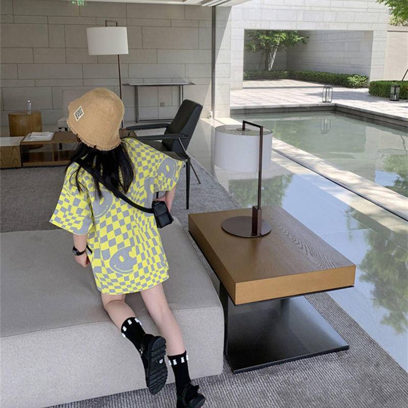 Áo thun T-shirt tay ngắn dáng rộng rãi cổ tròn dành cho trẻ em phong cách Hàn Quốc