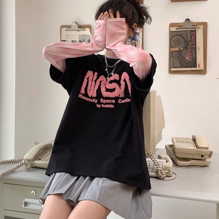 Áo Thun Tay Ngắn Dáng Rộng In Chữ Phong Cách Hàn Quốc Thời Trang Mùa Hè Mới Cho Nữ