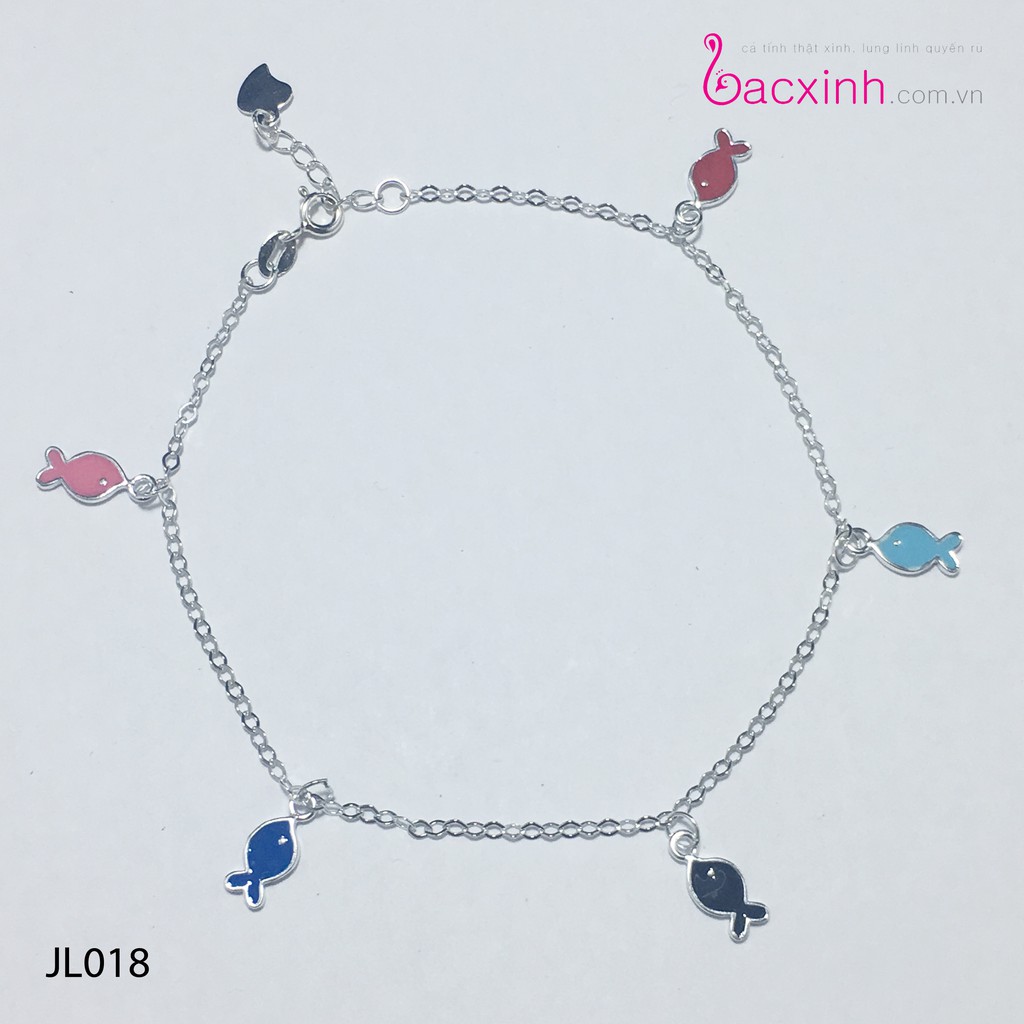 Lắc chân bạc Ý 925 Bạc Xinh Huệ Ngân Con Cá JL018