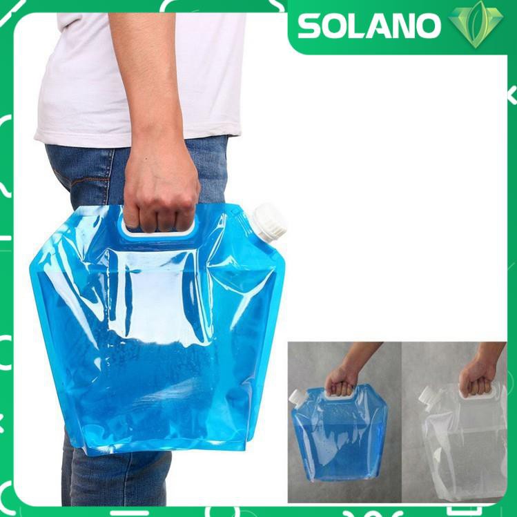 Bình đựng nước 5 lít SOLANO túi đựng nước gấp gọn đi du lịch, dã ngoại tiện dụng HG-001196