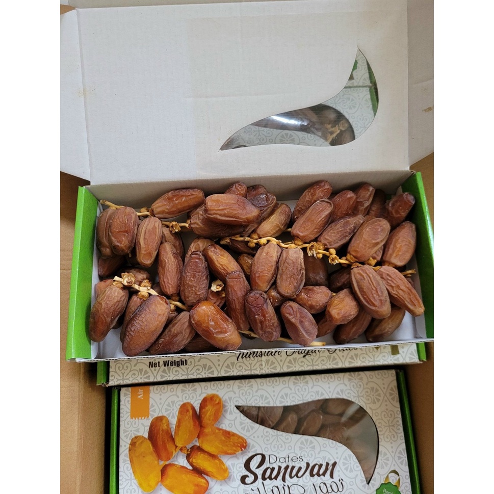 Chà là nguyên cành sanwan / deglet nour 1 hộp 500gr. Chuẩn hàng mới khô dẻo ngon