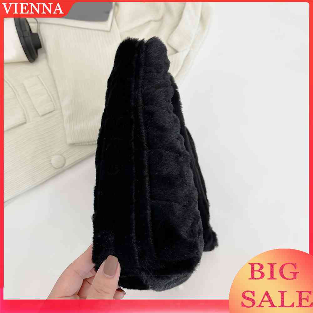 Túi Tote Lông Xù Mềm Mại Có Tay Cầm Thời Trang Thu Đông Cho Nữ