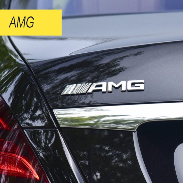 Decal logo 3D chữ nổi AMG dán xe đuôi ô tô