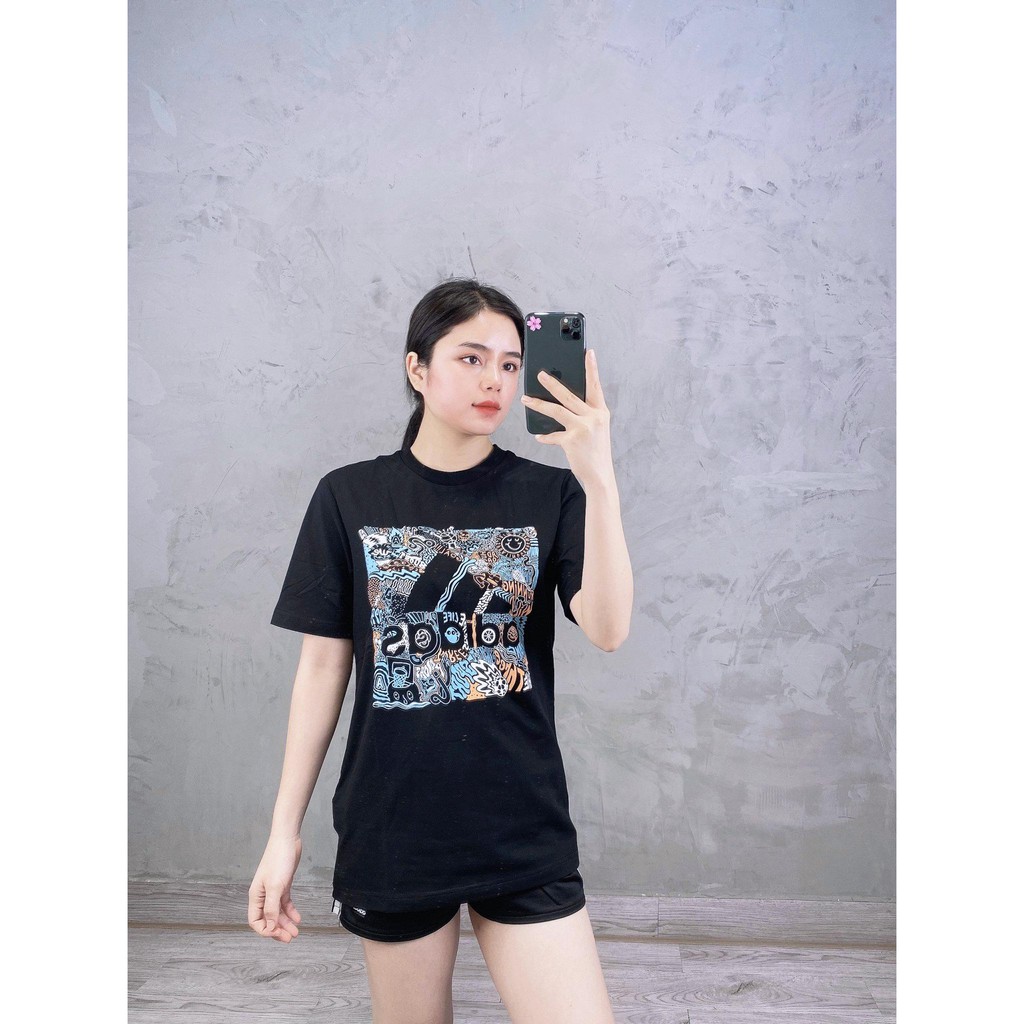 (HÀNG XUẤT XỊN) Áo das đen họa tiết 1555 DOODLE TEE Made in Cambodia full tag code  Size XS S M L