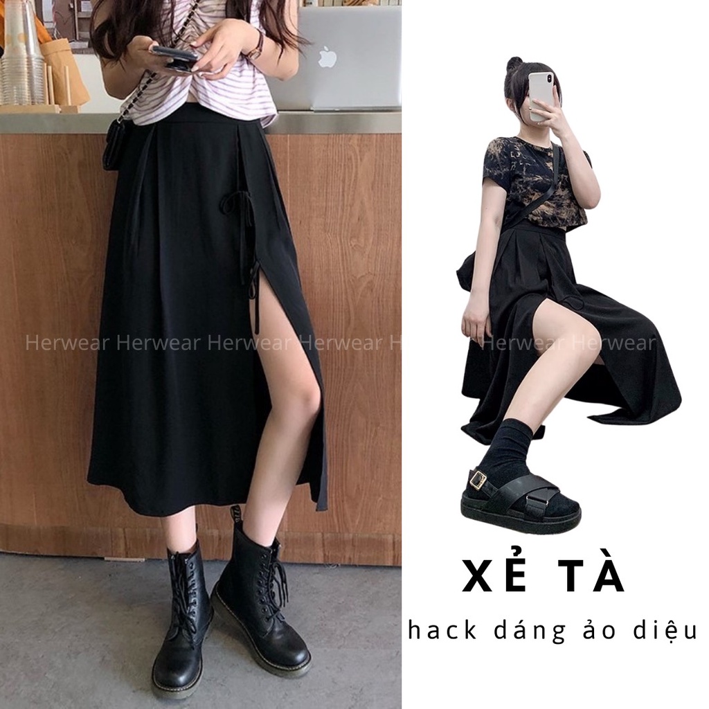 [Quà tặng là dây buộc tóc shop tri ân nha]Chân váy dài xẻ tà Ulzzang Hàn Quốc, Chân váy midi qua gối cực đẹp hot trend | BigBuy360 - bigbuy360.vn