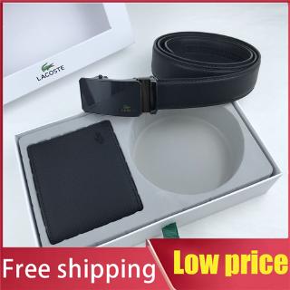 Bộ sản phẩm Lacoste gồm ví và thắt lưng thời trang