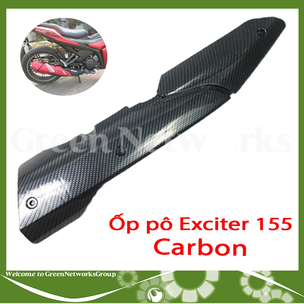 Ốp pô xe Exciter 155 2021 đủ màu kèm chụp đít pô Greennetworks ( Mẫu In trên sp giao ngẫu nhiên )
