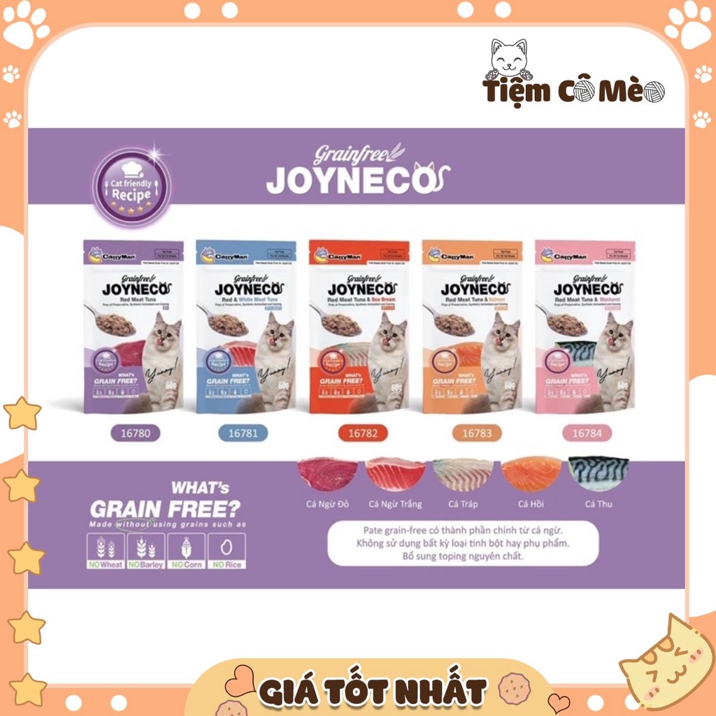 48 Gói Pate Joyneco Cattyman cho mèo túi 60g - [Quận 2] - Thức ăn dinh dưỡng cho mèo