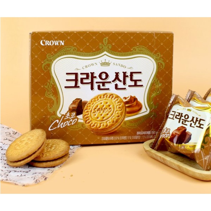 [CROWN] BÁNH QUY NHÂN CHOCO 161G - [크라운]크라운 산도 초코 161G