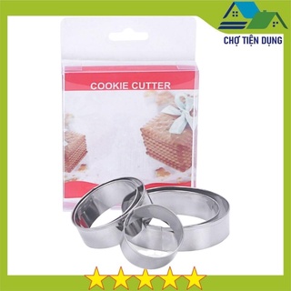 Khuôn RING Mousse Cookies Cutter Bộ 5 KHUÔN Nhấn Dụng Cụ Làm Bánh Quy Hình TròN - CBQUYTRON5P