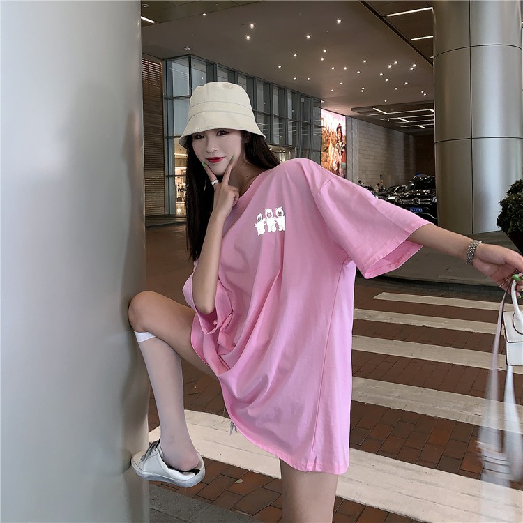 Áo thun phản quang 7 màu tay lỡ nam nữ gấu