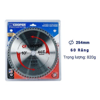 Lưỡi cưa gỗ cfcooper 255mm x 60t - sw10060