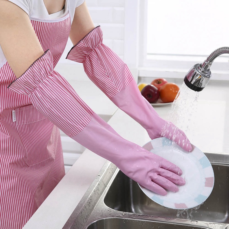 Găng Tay Rửa Chén Tay Dài Chống Thấm Nước Tiện Dụng