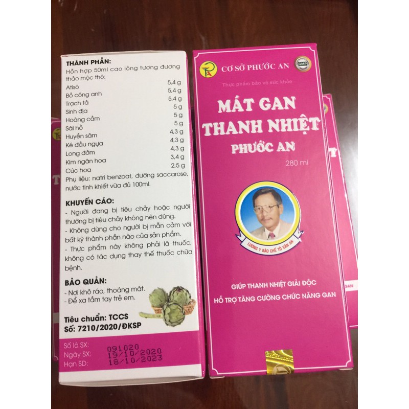 Mát gan giải độc dạng nước cơ sở Phước An 280 ml