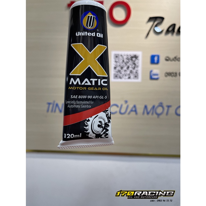 (HCM) Nhớt Hộp Số UNITED OIL XMATIC MOTOR GEAR OIL SAE 80W-90 API GL5 Dung tích 120 ML Xuất Xứ SINGAPROE
