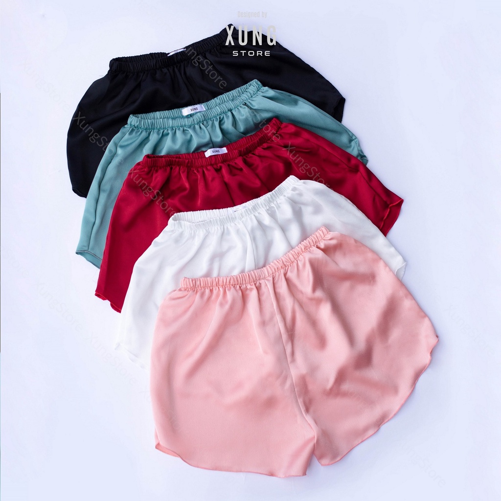 Quần đùi nữ mặc nhà chất satin mềm mịn cao cấp – Hàng thiết kế - XungStore.Clothing