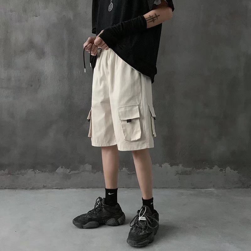 Quần Short Dáng Rộng Nhiều Túi Phong Cách Nhật Bản Thời Trang Cho Nam Size M-3XL
